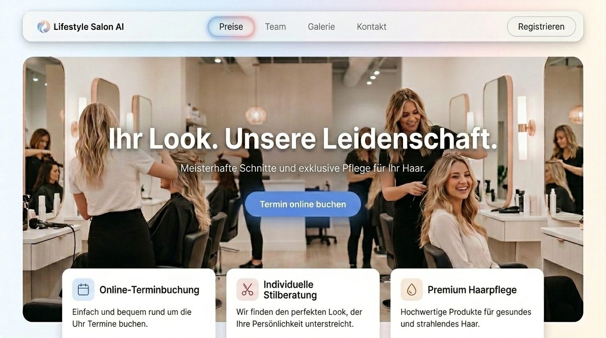 Friseur-Website-Mockup