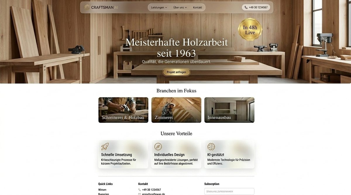 Handwerker-Website-Mockup